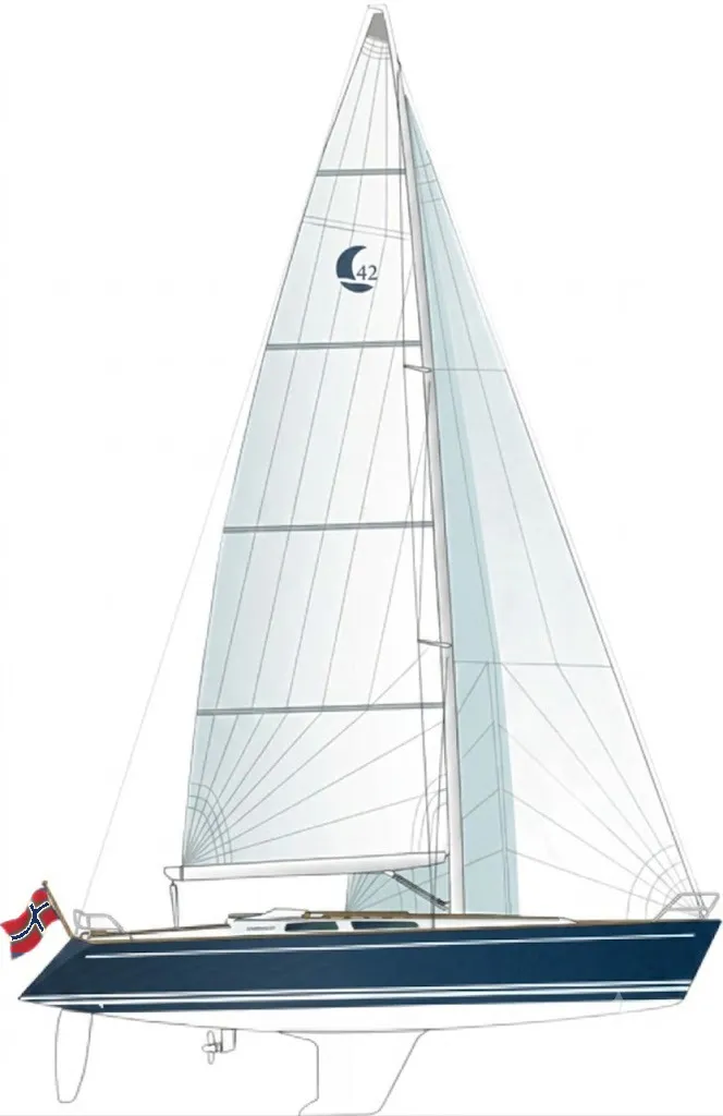 A Comfortina 42 under full main and genoa